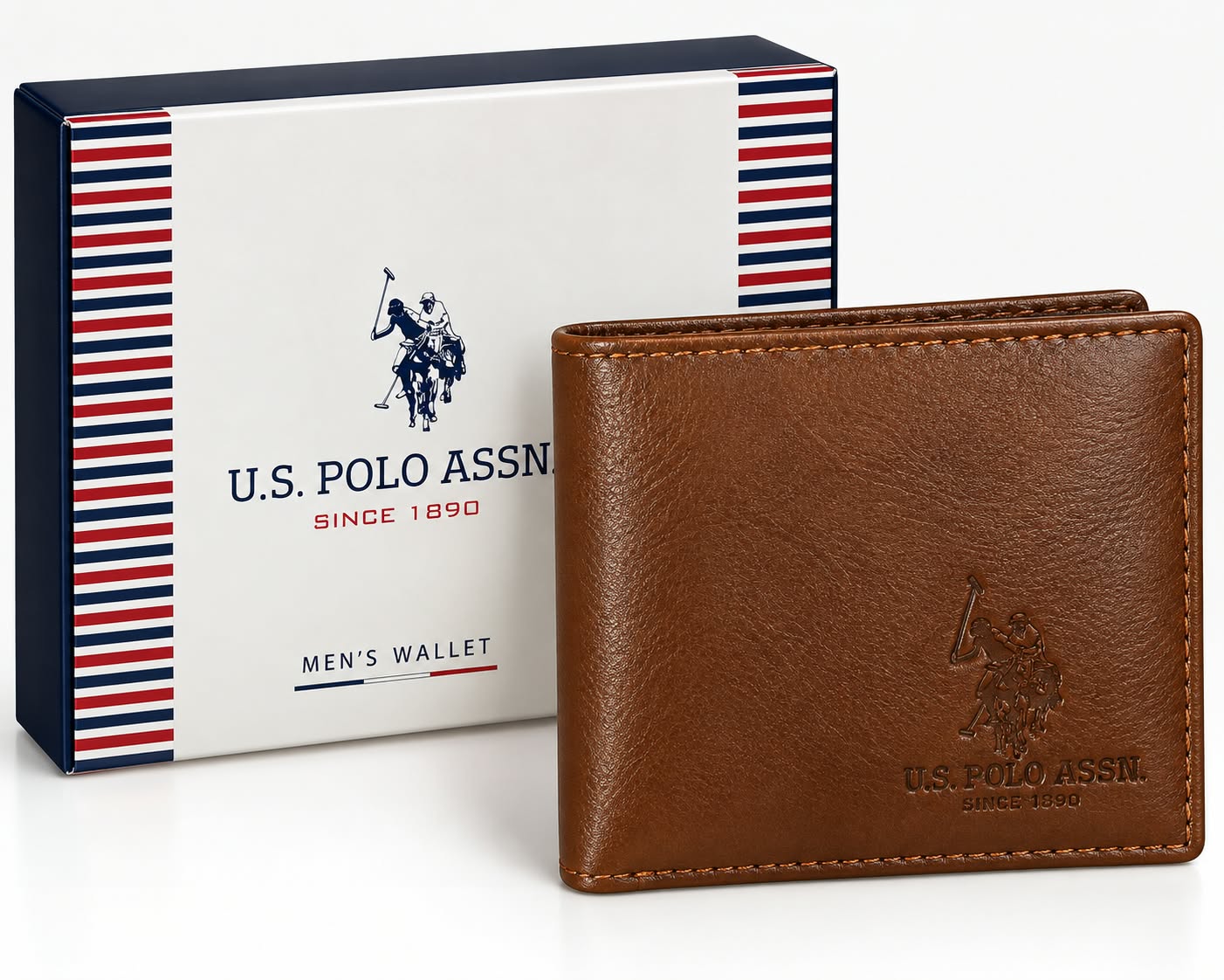 U.S. Polo Assn. Men’s Brown Wallet with Premium Gift Box