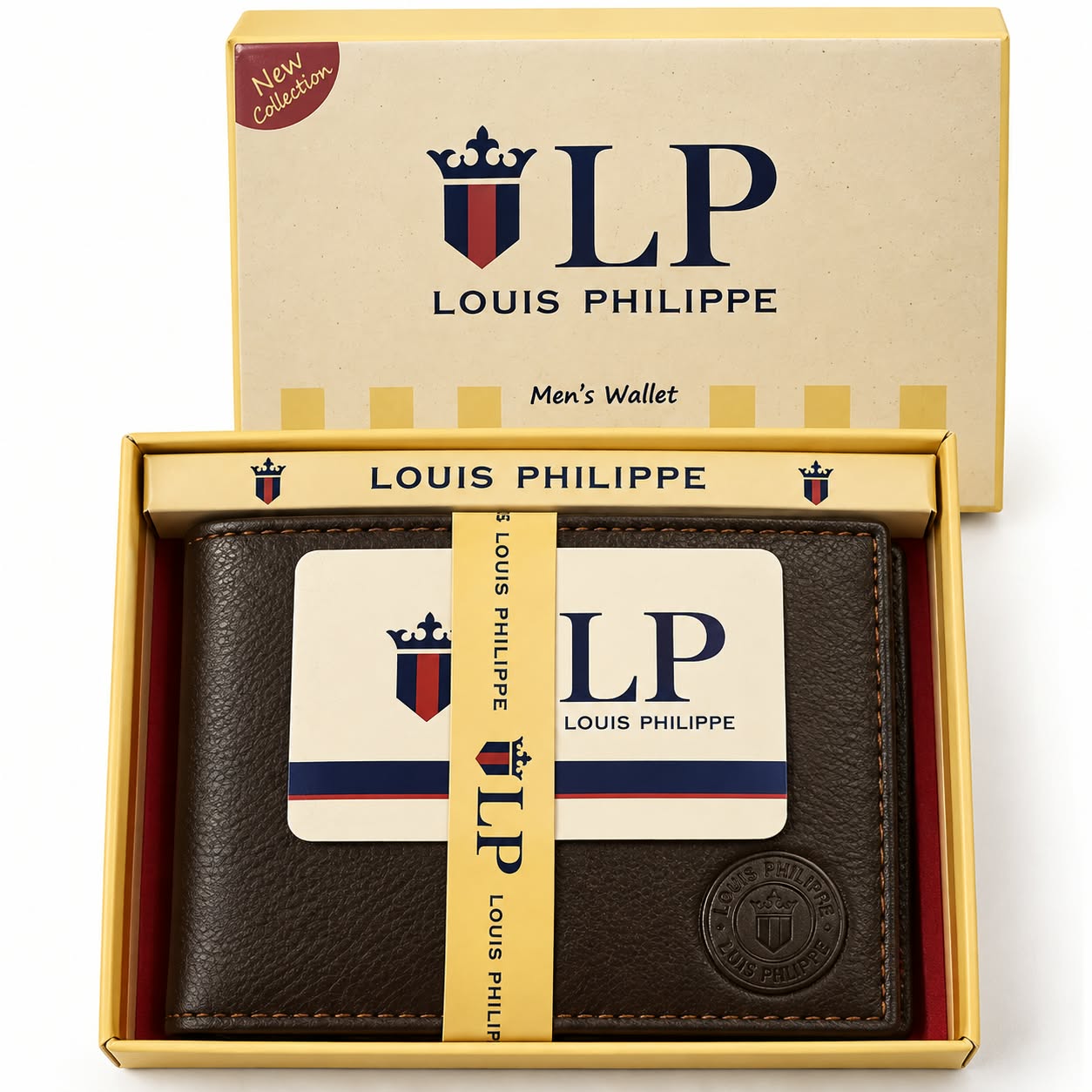 Louis Philippe Men’s Brown Premium Wallet with Gift Box