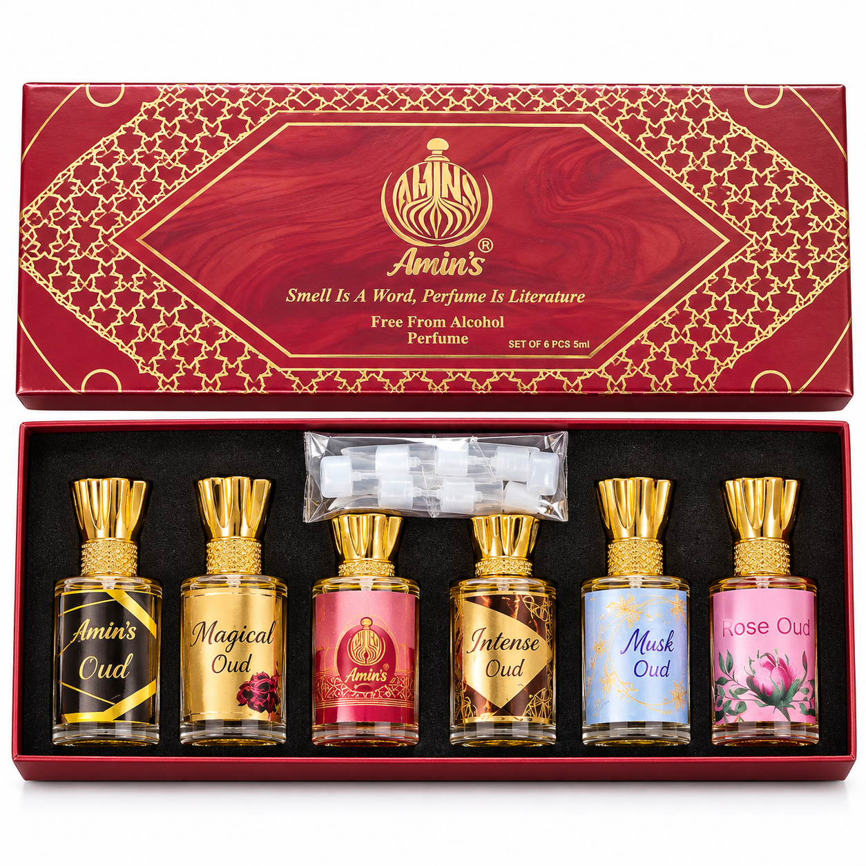 Amin’s Premium Perfume Gift Set – Set of 6 Perfumes, 6 ml Each | Alcohol-Free Perfume Collection