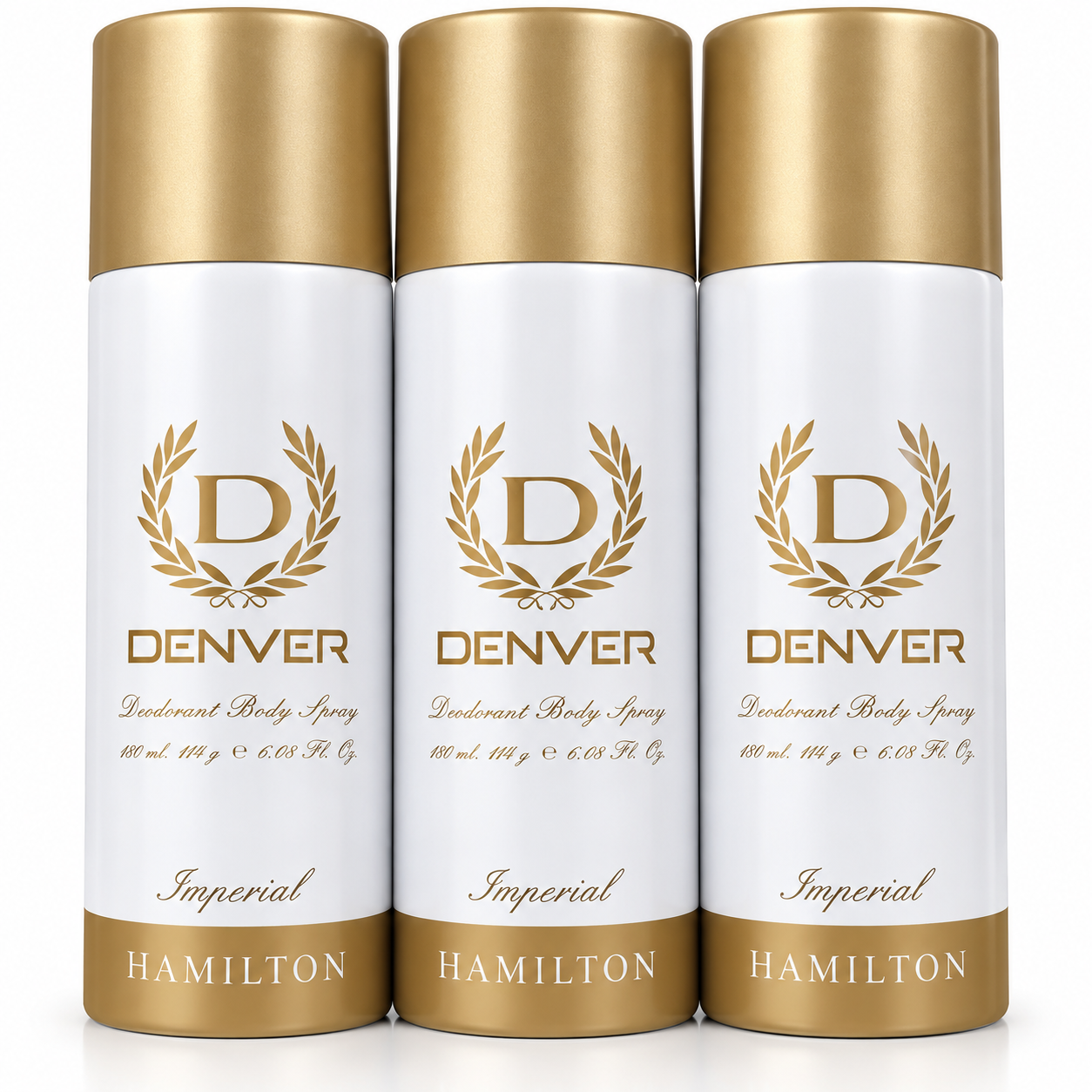 Denver Imperial Deodorant Body Spray for Men – 180 ml, Pack of 3