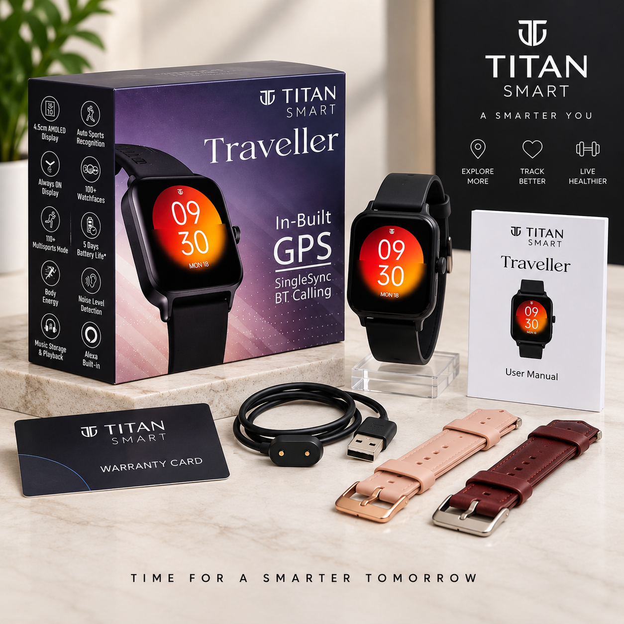 Titan Smart Traveller Smartwatch with Built-in GPS & Bluetooth Calling