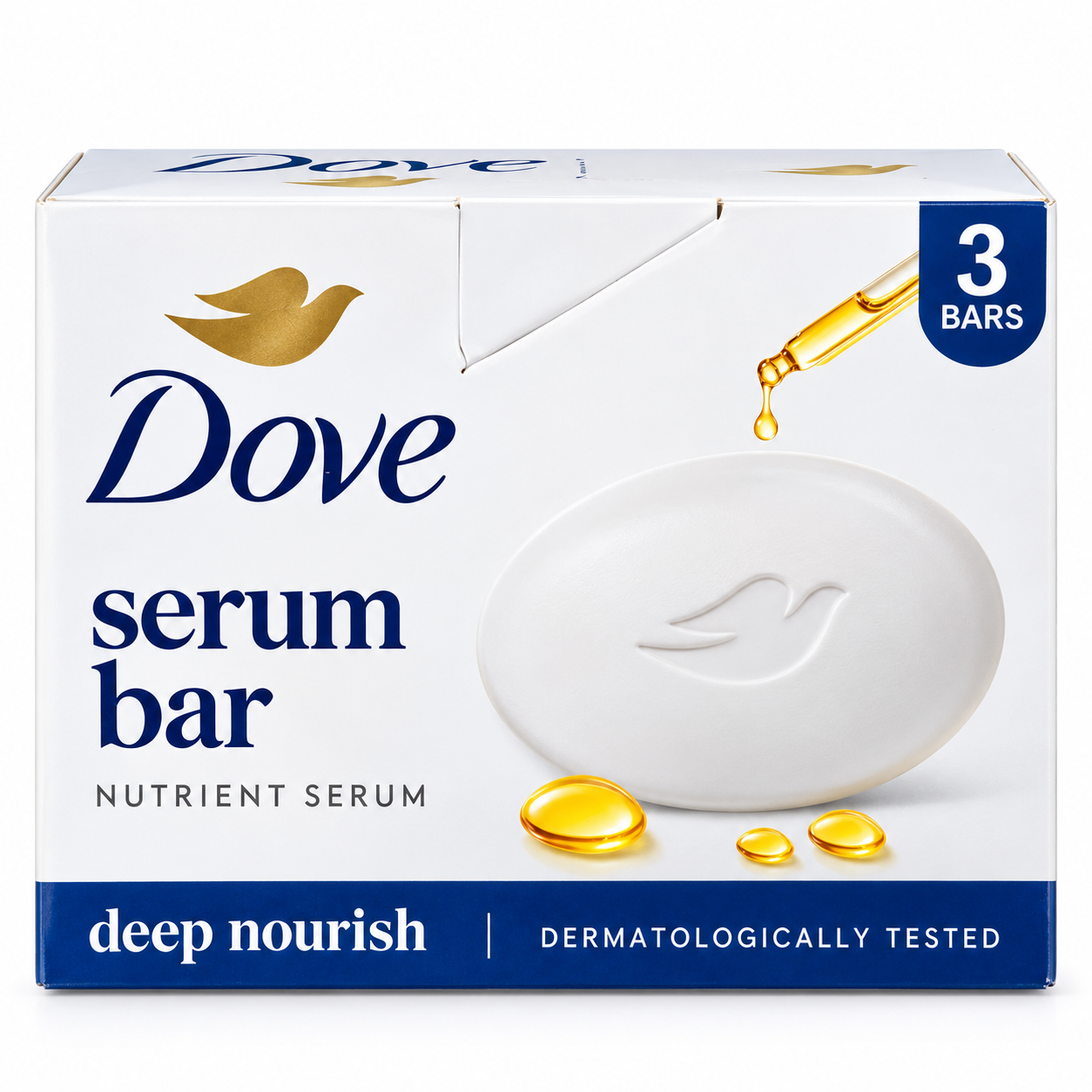 Dove Serum Beauty Bar Deep Nourish – 100 g, Nutrient Serum Beauty Bar with ¼ Moisturising Cream, Plant-Based Cleansers & pH-Balanced Formula