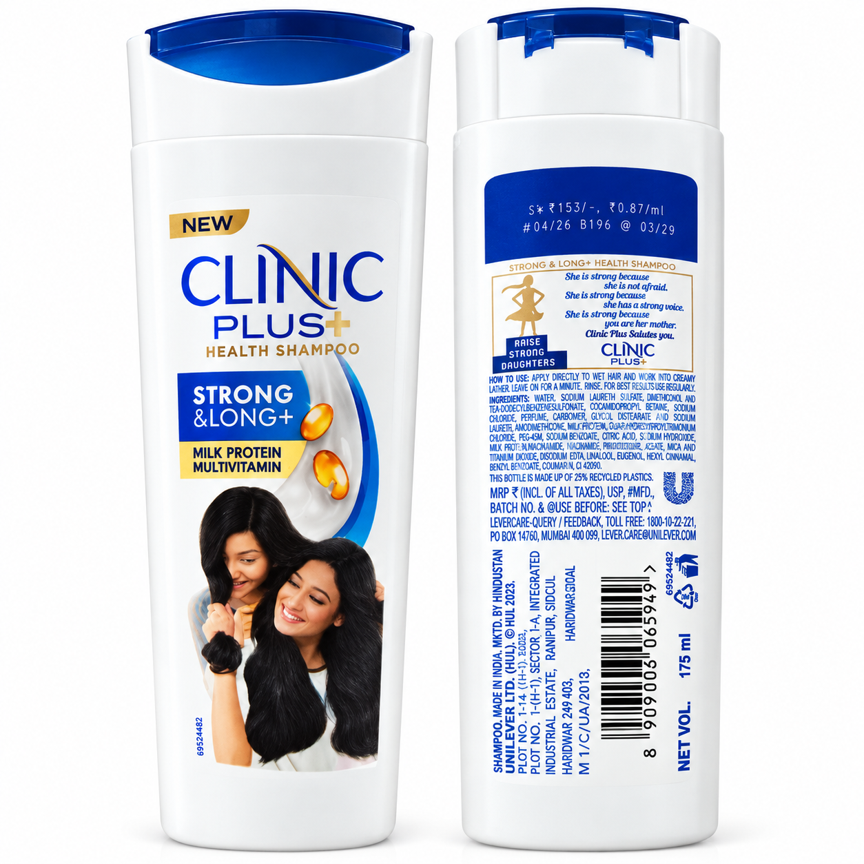 Clinic Plus+ Strong & Long+ Health Shampoo with Milk Protein & Multivitamin – 175 ml