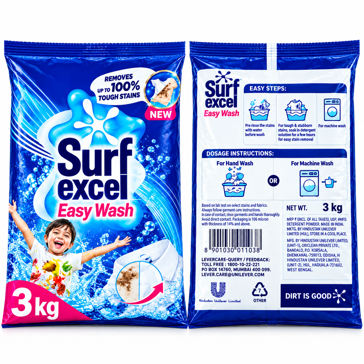 Surf Excel Easy Wash Detergent Powder – 3 kg
