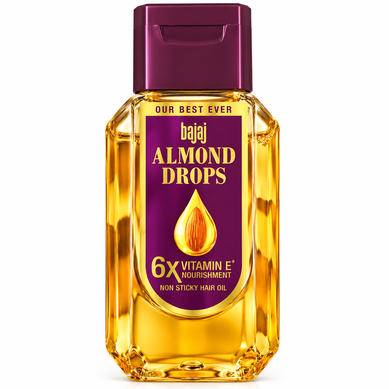 Bajaj Almond Drops Non-Sticky Hair Oil with 6X Vitamin E Nourishment