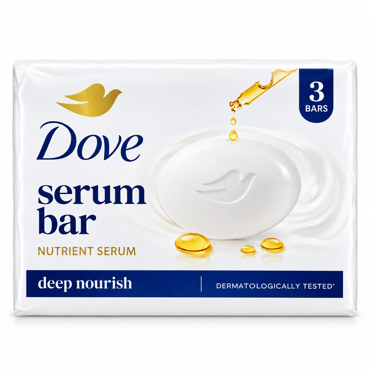 Dove Serum Bar Nutrient Serum Deep Nourish Soap, 3 Bars × 75 g