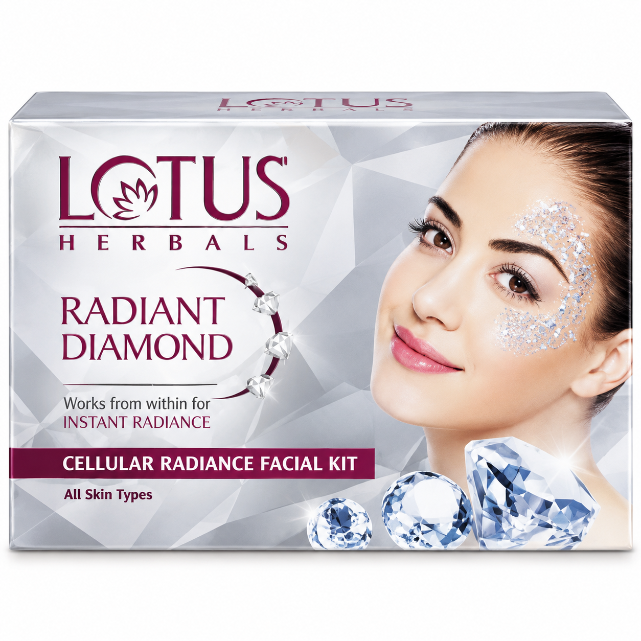 Lotus Herbals Radiant Diamond Cellular Radiance Facial Kit | All Skin Types