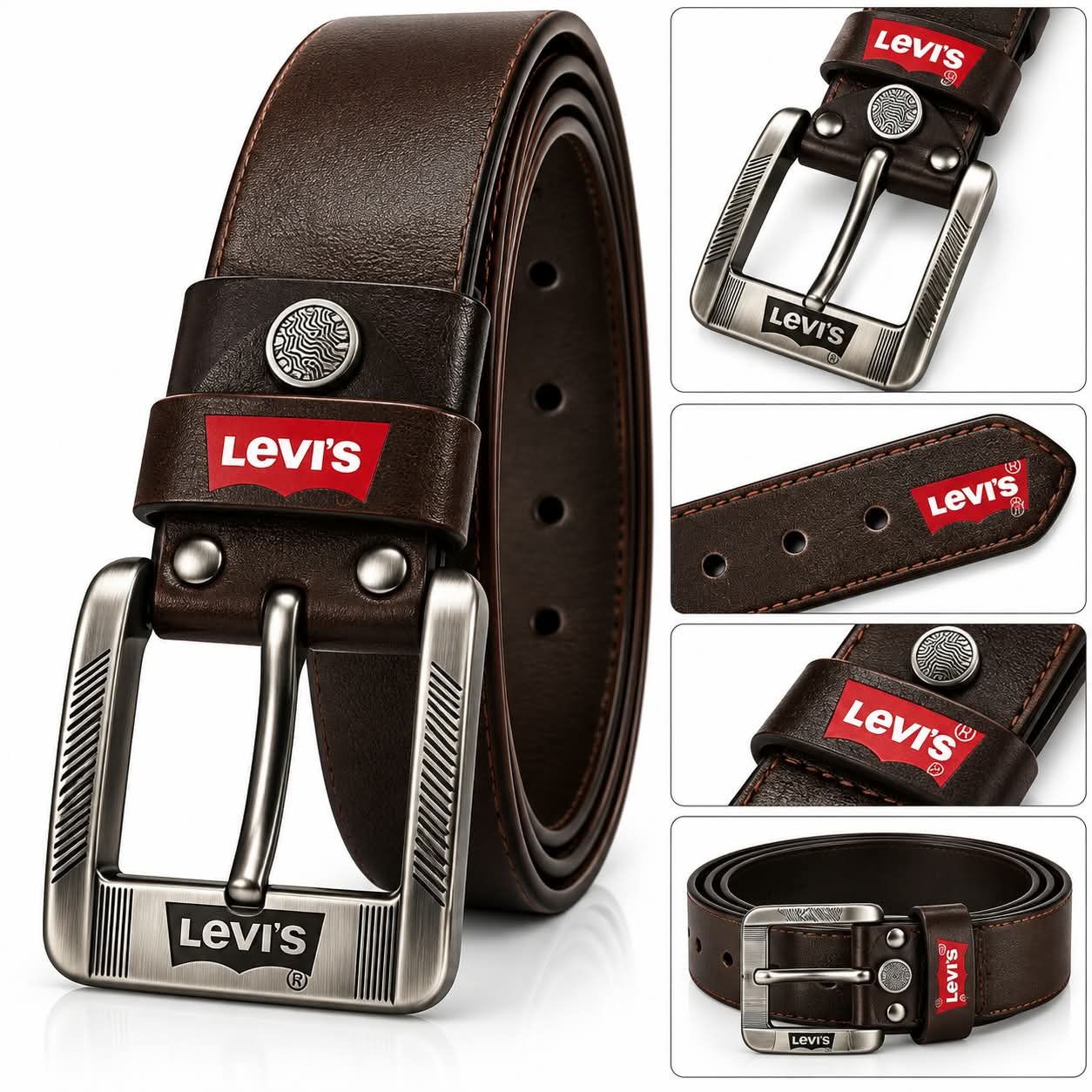 Men’s Brown Leather Belt with Premium Silver Buckle – Stylish Casual & Formal Belt